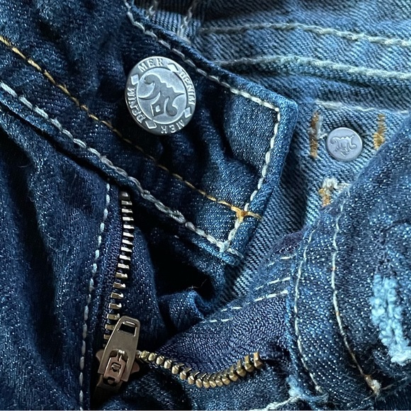 MEK denim JEANS -boot cut lightly faded/distressed size27/34 - Picture 4 of 13
